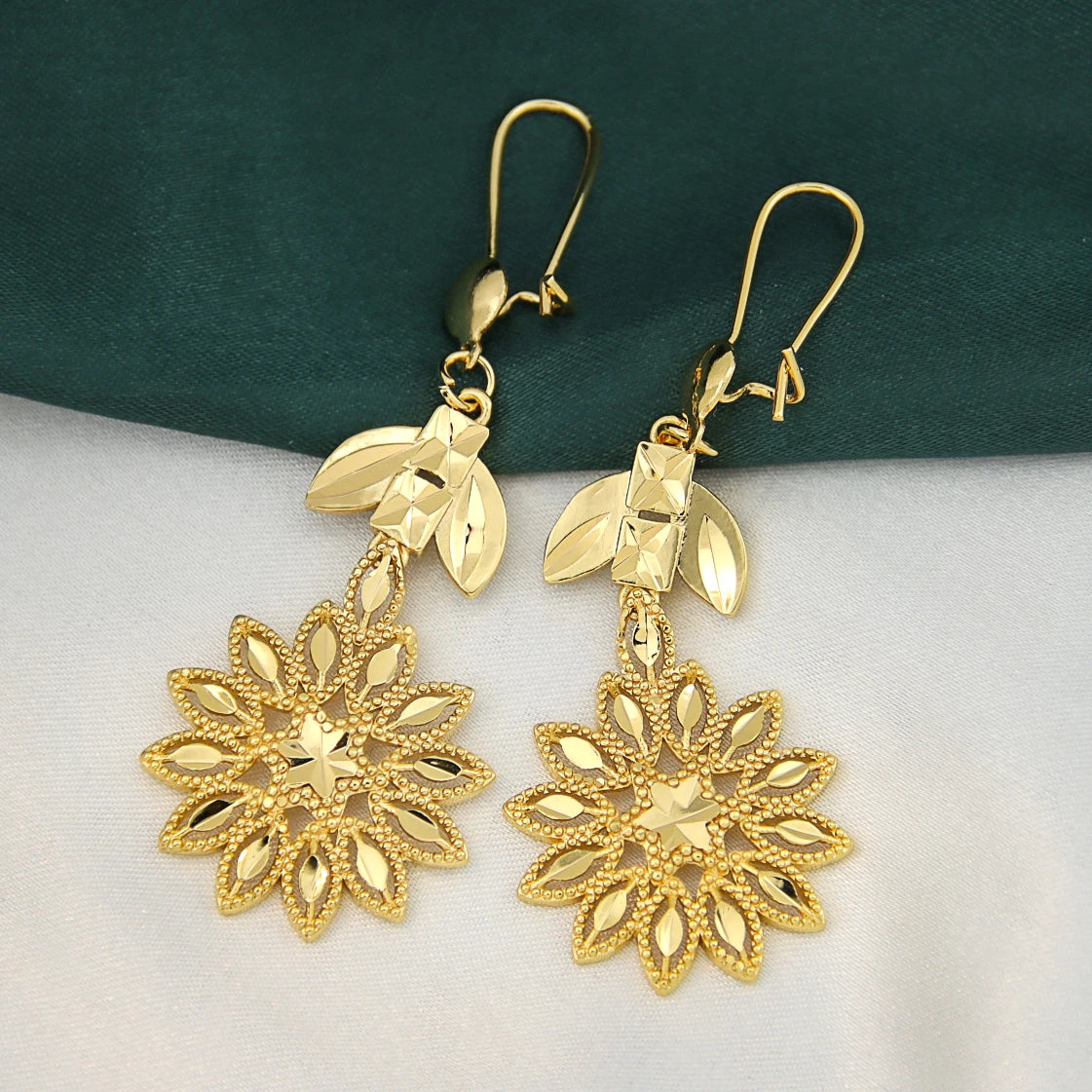 Parure de Bijoux Éthiopiens Plaqué Or 21K – Style Mariage Dubaï | Collier & Boucles d’Oreilles | Bijoux Africains & Marocains – Cadeau de Mariée