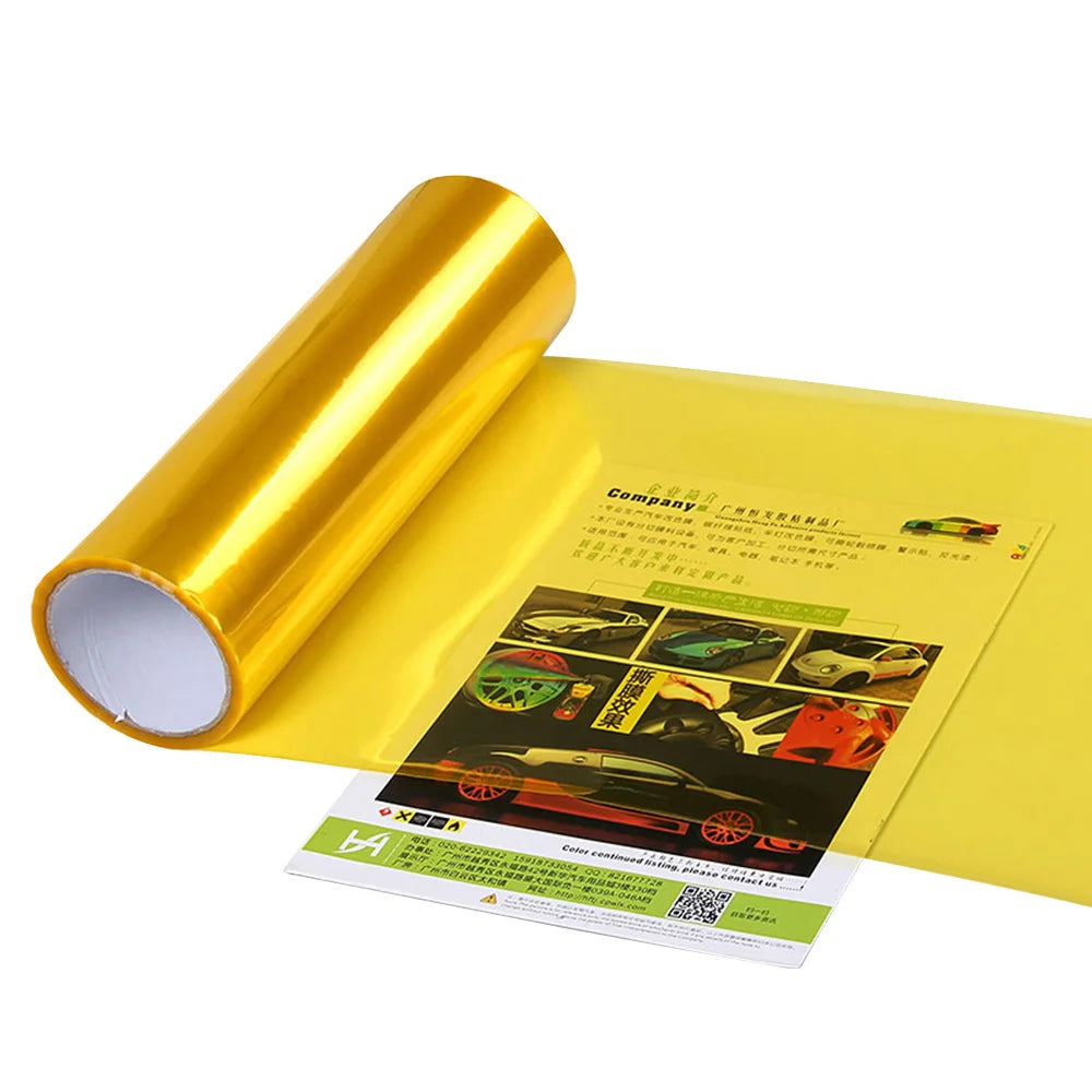 Film vinyle transparent brillant pour phares automobiles – 30x60 cm – Film adhésif pour voiture – Film de couverture pour phares et feux arrière en PVC