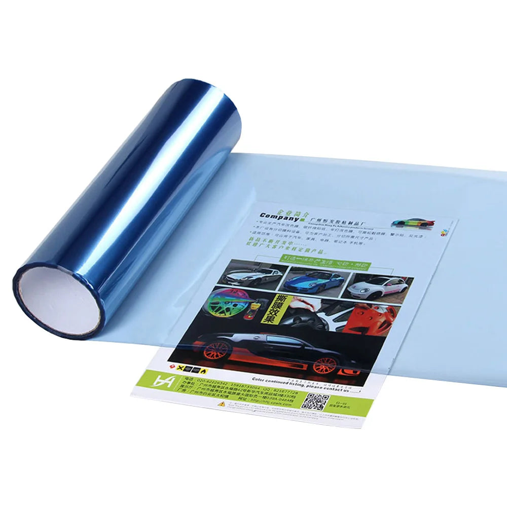 Film vinyle transparent brillant pour phares automobiles – 30x60 cm – Film adhésif pour voiture – Film de couverture pour phares et feux arrière en PVC