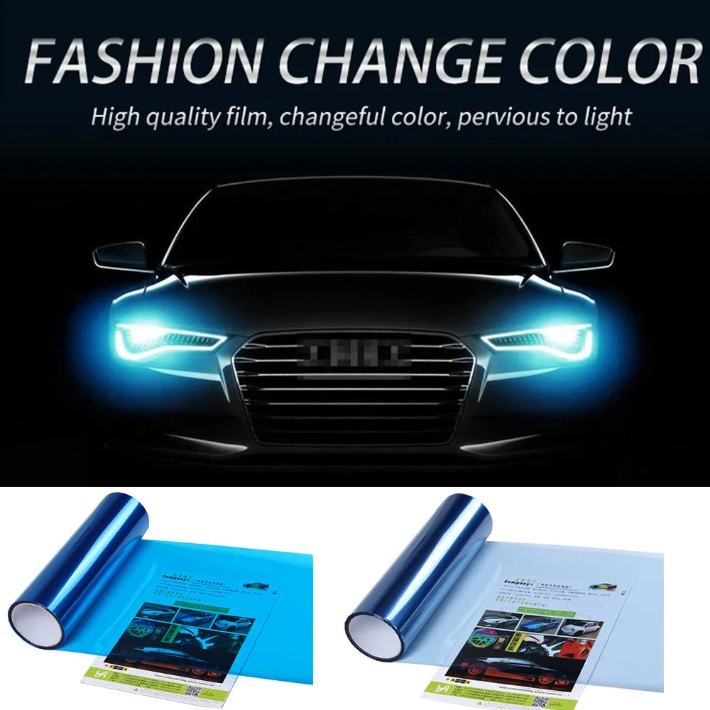 Film vinyle transparent brillant pour phares automobiles – 30x60 cm – Film adhésif pour voiture – Film de couverture pour phares et feux arrière en PVC